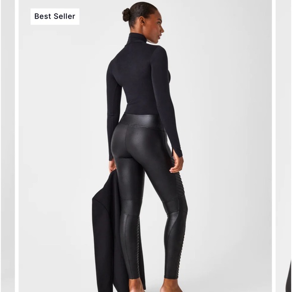 Spanx Faux Leather Moto Leggings - Picture 2 of 10